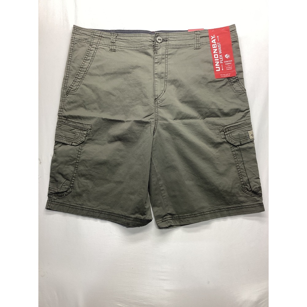 Unionbay Mens Flex Waist Cargo Shorts Military Green Stretch Size 42 Y18MBYD